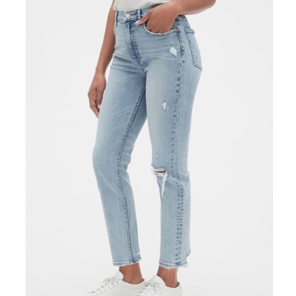 Gap Distressed Cigarette Jeans